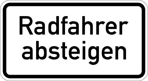 Zeichen 1012-32 Hinweis durch verbale Angabe