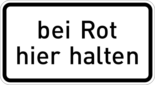 Zeichen 1012-35 Hinweis durch verbale Angabe