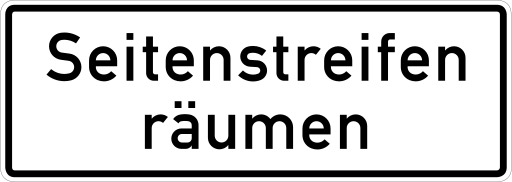Zeichen 1013-51 besondere Hinweise zur Seitenstreifenfreigabe (in Verb. m. Zeichen 223.1 bis 223.