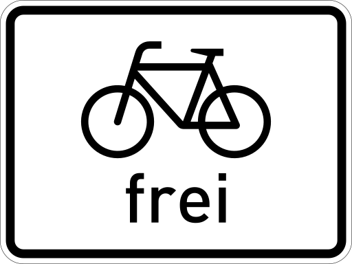Zeichen 1022-10 einspurige Fahrzeuge frei