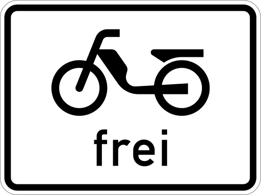 Zeichen 1022-11 einspurige Fahrzeuge frei