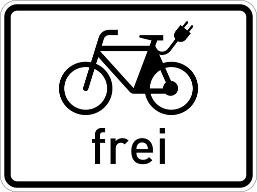 Zeichen 1022-13 einspurige Fahrzeuge frei