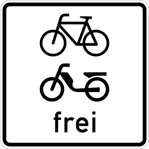 Zeichen 1022-14 einspurige Fahrzeuge frei