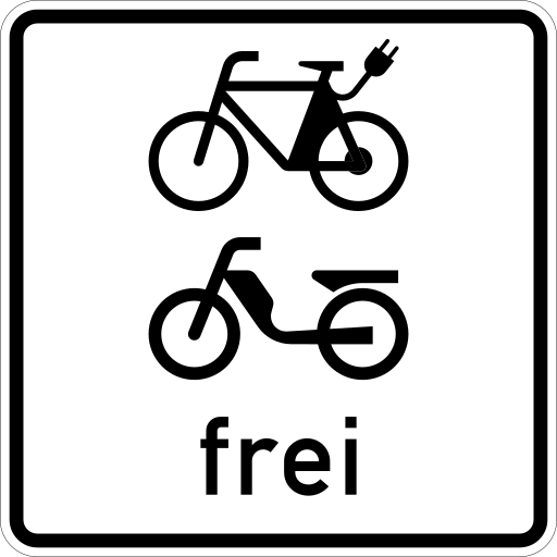 Zeichen 1022-15 einspurige Fahrzeuge frei