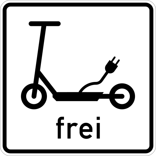 Zeichen 1022-16 einspurige Fahrzeuge frei