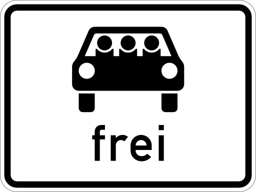 Zeichen 1024-22 mehrspurige Fahrzeuge frei neue Variante