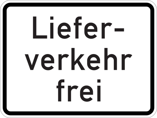 Zeichen 1026-35 besondere Fahrzeuge und Transportgüter frei (verbale Angabe)