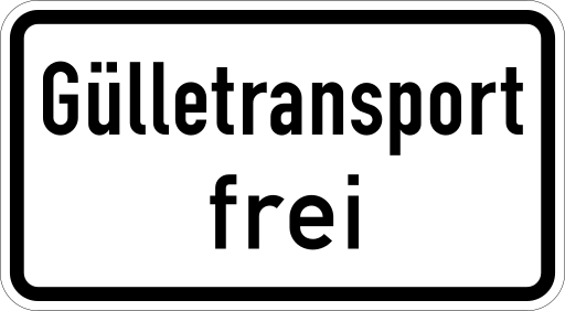 Zeichen 1026-62 besondere Fahrzeuge und Transportgüter frei (verbale Angabe)