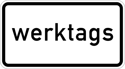 Zeichen 1042-30 Zeitangaben mit Beschränkung auf Wochentage