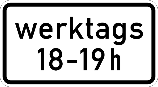 Zeichen 1042-31 Zeitangaben mit Beschränkung auf Wochentage
