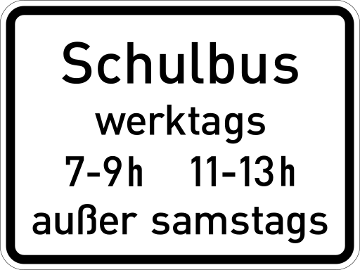 Zeichen 1042-36 Zeitangaben mit Beschränkung auf Wochentage