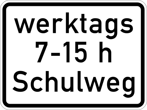 Zeichen 1042-53 Zeitangaben mit Beschränkung auf Wochentage