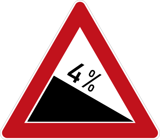 Zeichen 108 Gefälle
