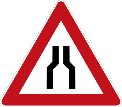 Zeichen 120 Verengte Fahrbahn