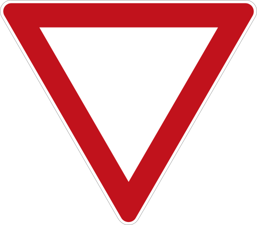 Zeichen 205 Vorfahrt gewähren.
