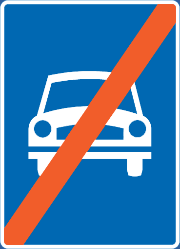 Skilt 505 Slutt på motortrafikkveg
