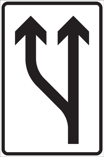 Skilt 534.v01 Kjørefelt begynner