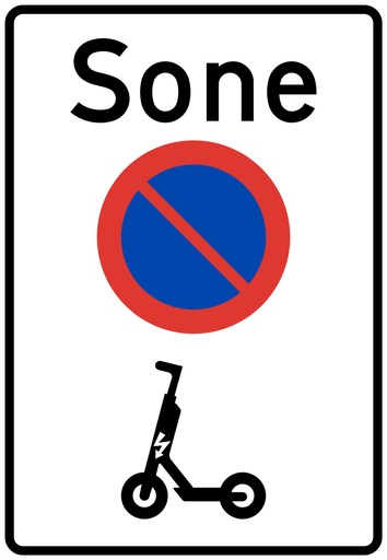 Skilt 377 Sone med parkeringsforbud for liten elektrisk motorvogn