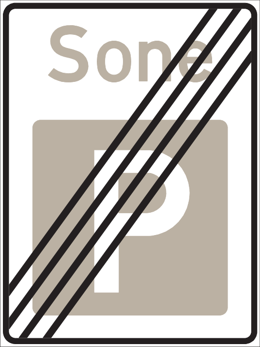 Skilt 378.1 Slutt på parkeringssone