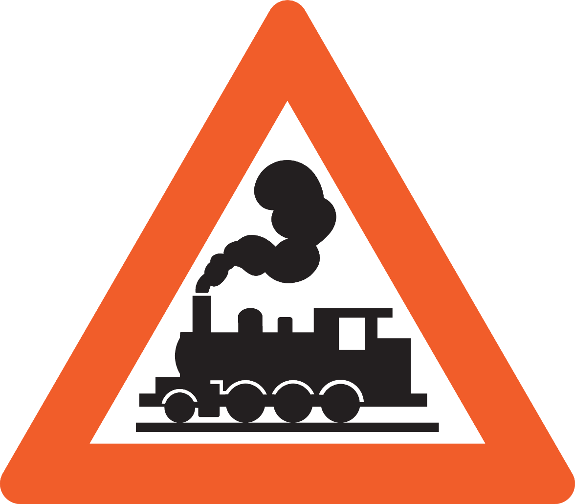 Skilt 135 Planovergang uten bom