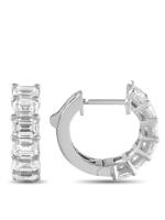 LB EXCLUSIVE 18K  GOLD 3.85CT DIAMOND HUGGIE HOOP EARRINGS