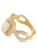 LB EXCLUSIVE 18K  GOLD 1.80CT DIAMOND OVAL LINK RING PIC-3