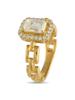 LB EXCLUSIVE 18K  GOLD 1.25CT DIAMOND SQUARE LINK RING PIC-1