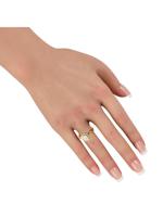 LB EXCLUSIVE 18K  GOLD 1.25CT DIAMOND SQUARE LINK RING