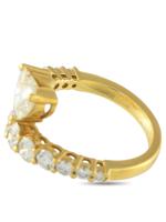LB EXCLUSIVE 18K  GOLD 2.60CT DIAMOND BYPASS HEART RING