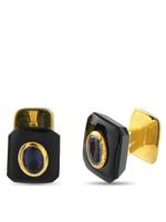 LINKS OF LONDON 18K  GOLD ONYX AND IOLITE TUXEDO SET