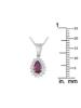 PLATINUM 0.14CT DIAMOND AND RUBY PENDANT NECKLACE PIC-3