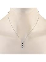 LB EXCLUSIVE PLATINUM 0.14CT DIAMOND AND SAPPHIRE NECKLACE