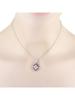PLATINUM 0.40CT DIAMOND AND RUBY PENDANT NECKLACE PIC-1