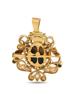 18K GOLD 0.45CT DIAMOND ENAMEL CAMEO RELIGIOUS PENDANT PIC-1