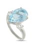 LB EXCLUSIVE PLATINUM 0.25CT DIAMOND AND AQUAMARINE RING PIC-0
