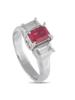 LB EXCLUSIVE PLATINUM 0.83CT DIAMOND AND RUBY RING PIC-0