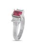 LB EXCLUSIVE PLATINUM 0.83CT DIAMOND AND RUBY RING PIC-1