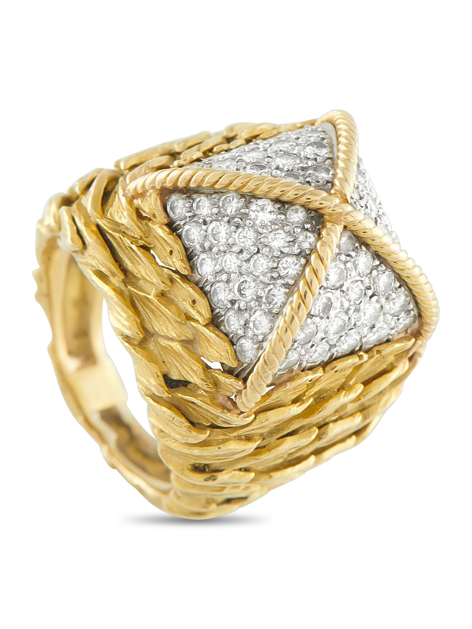 DAVID WEBB 18K  GOLD 1.15CT DIAMOND RING PIC-