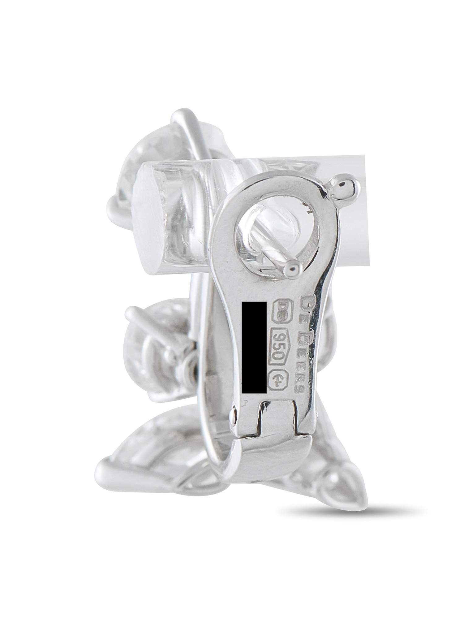 DE BEERS PLATINUM 5.0CT DIAMOND EARRINGS PIC-1