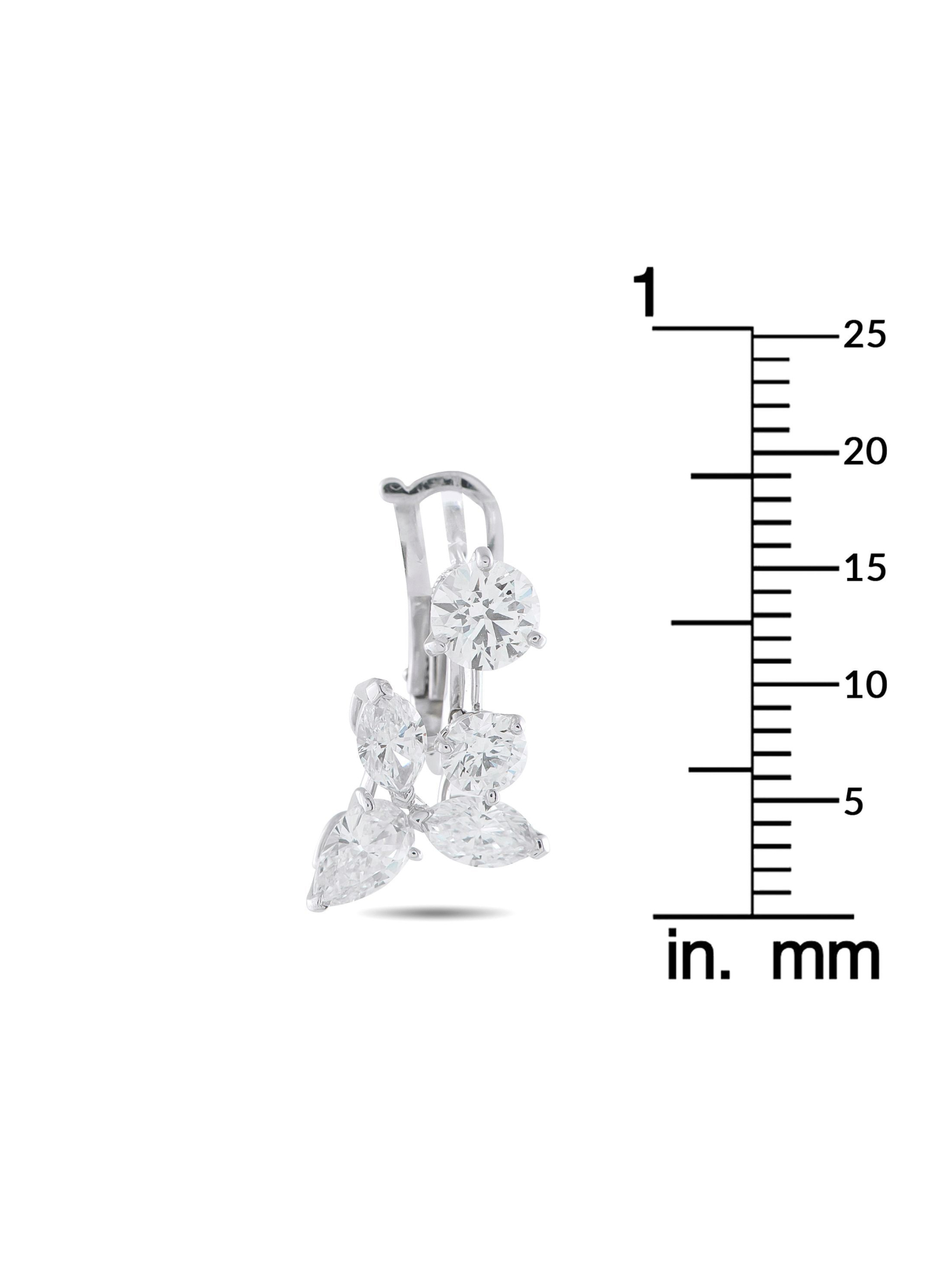 DE BEERS PLATINUM 5.0CT DIAMOND EARRINGS PIC-2