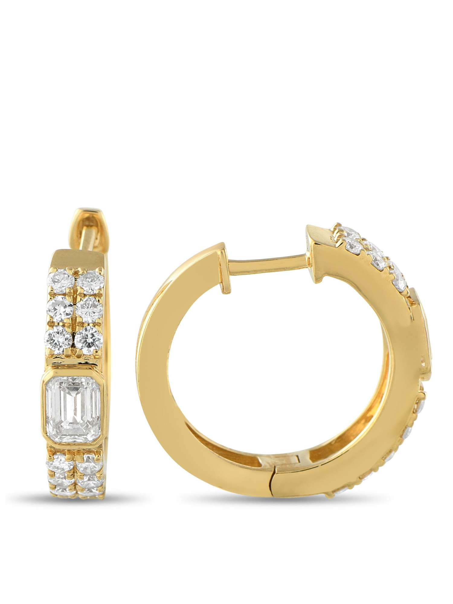 LB EXCLUSIVE 18K  GOLD 1.60CT DIAMOND EARRINGS PIC-1