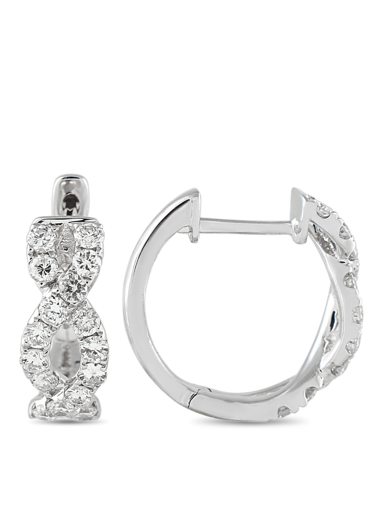 LB EXCLUSIVE 18K  GOLD 0.67CT DIAMOND EARRINGS PIC-1