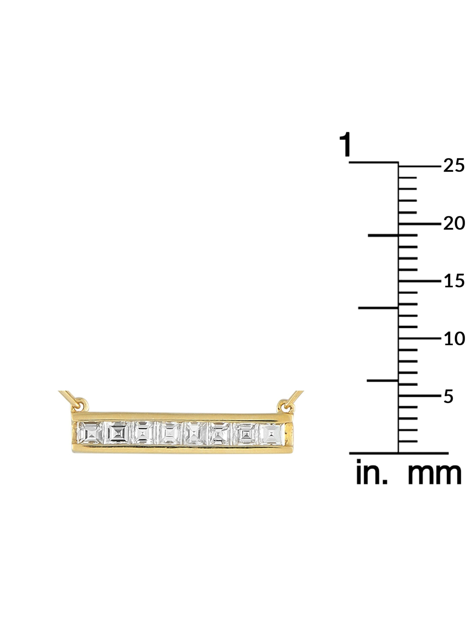 LB EXCLUSIVE 18K  GOLD 0.75CT DIAMOND BAR LINK NECKLACE PIC-3