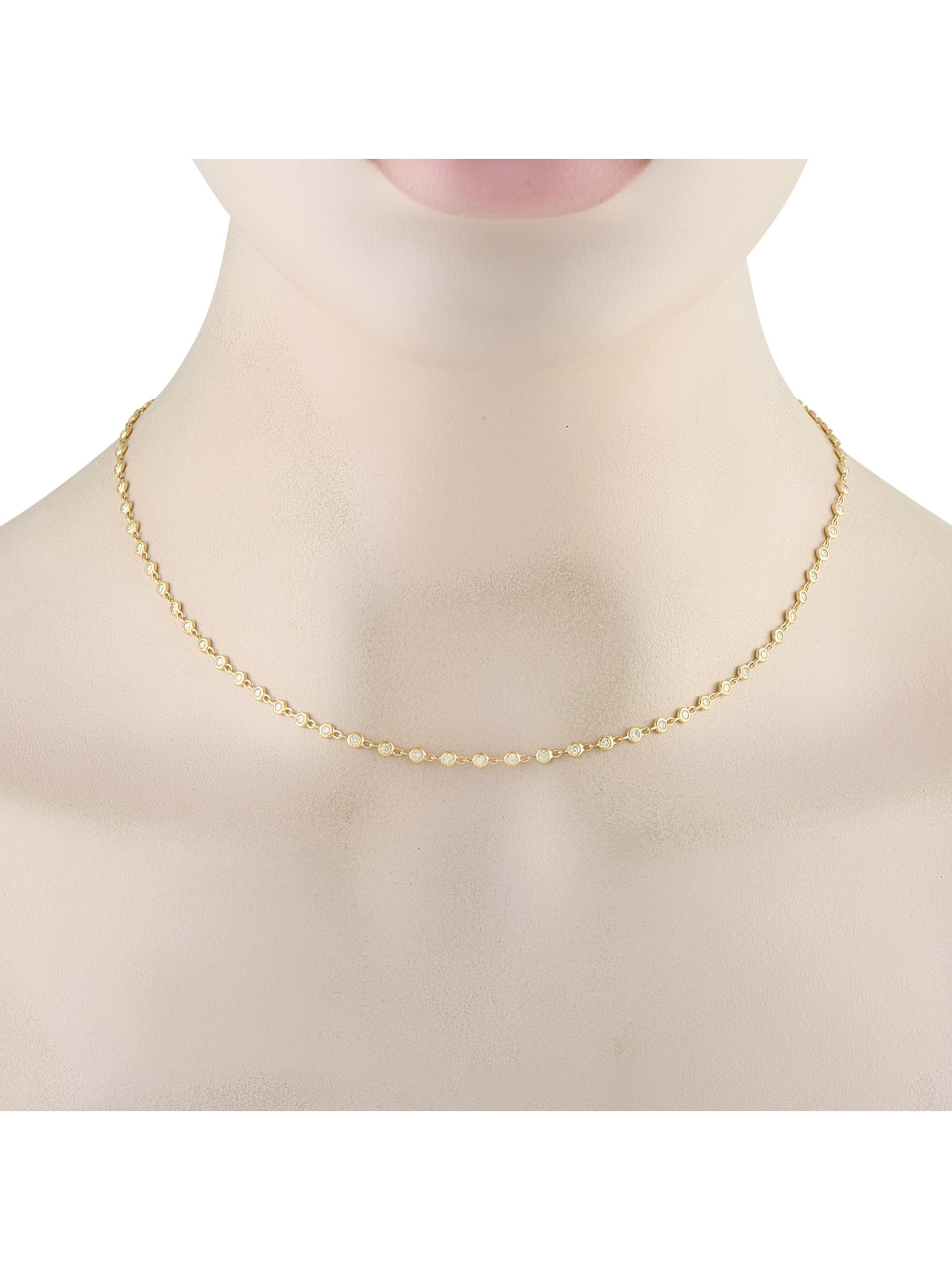 LB EXCLUSIVE 18K  GOLD 1.70CT DIAMOND NECKLACE PIC-1