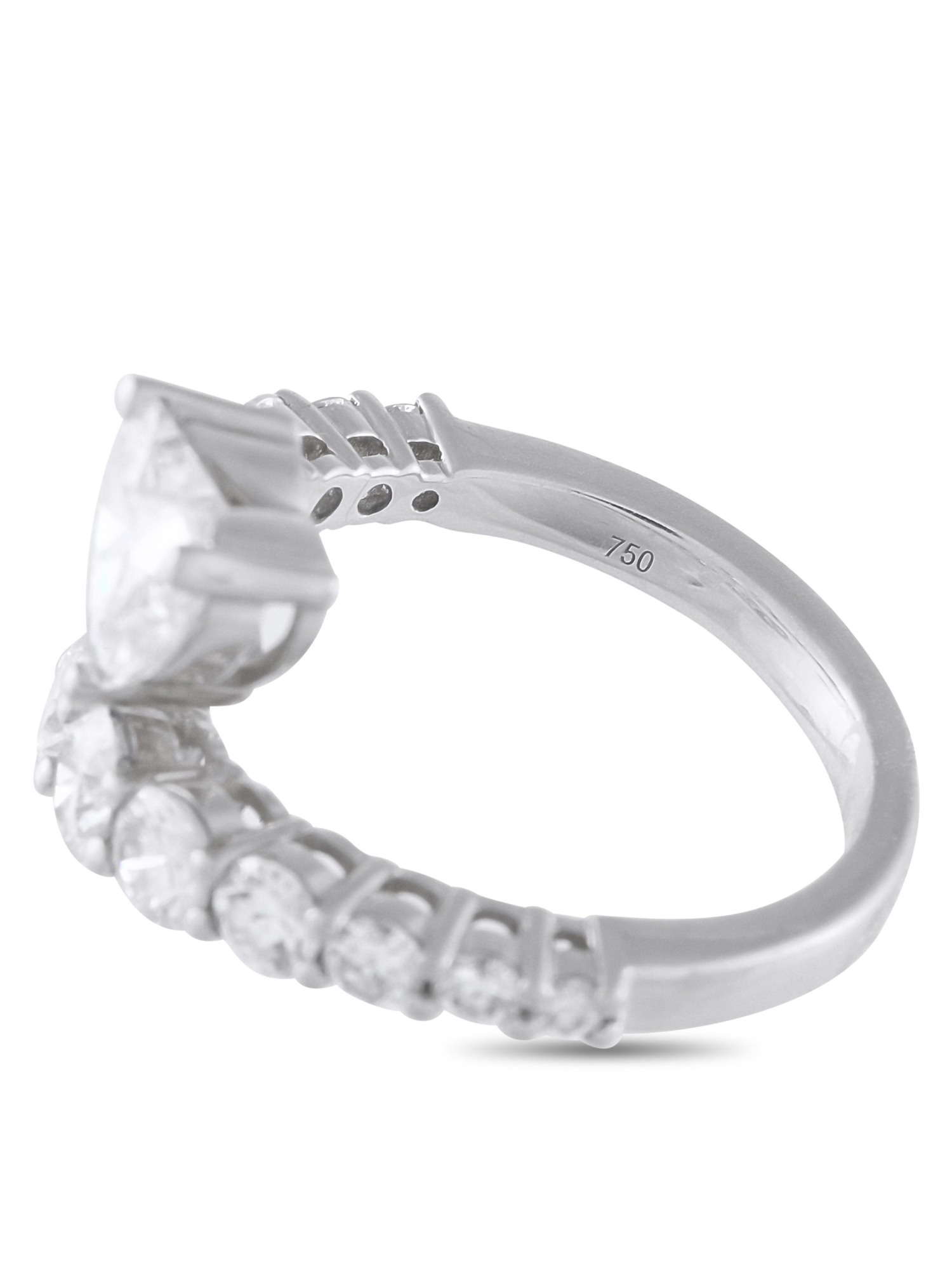 LB EXCLUSIVE 18K  GOLD 2.60CT DIAMOND BYPASS RING PIC-3