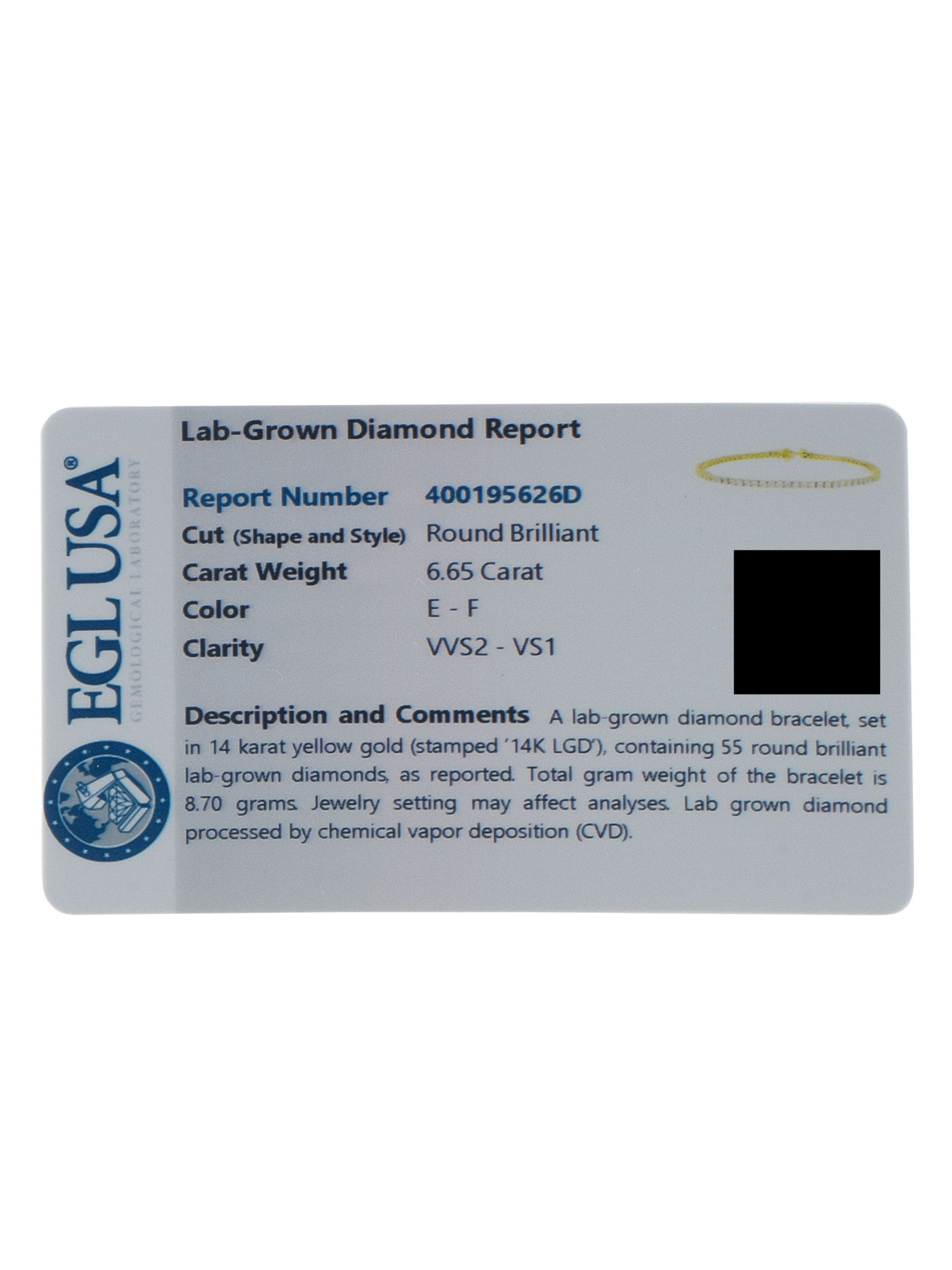 LB EXCLUSIVE 14K GOLD LAB-GROWN DIAMOND TENNIS BRACELET PIC-3