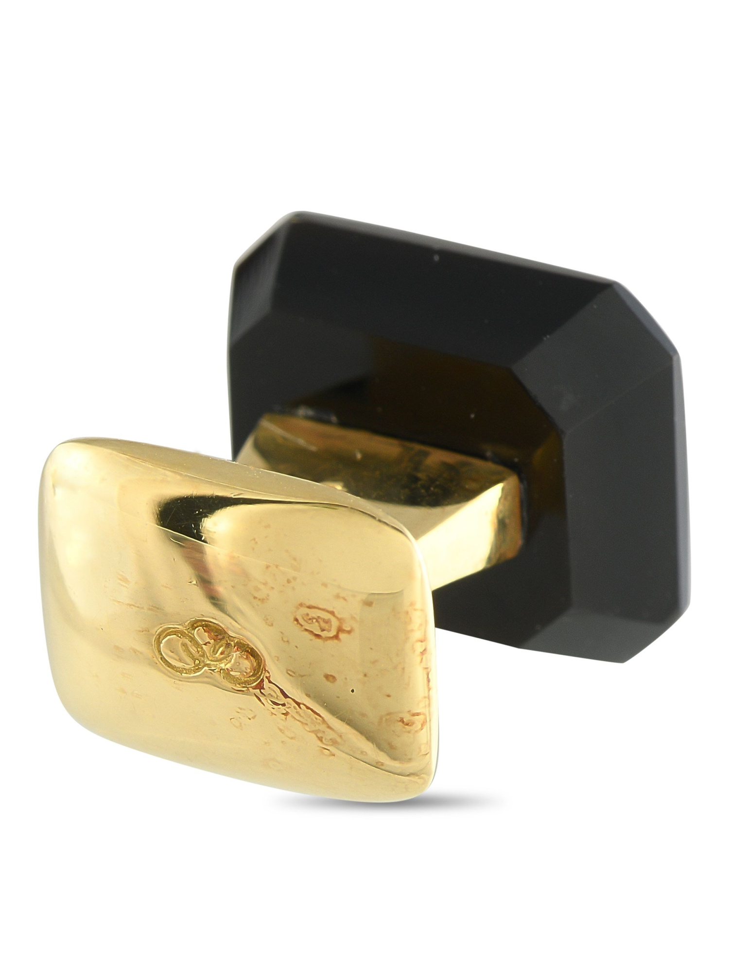 LINKS OF LONDON 18K  GOLD ONYX AND IOLITE TUXEDO SET PIC-4