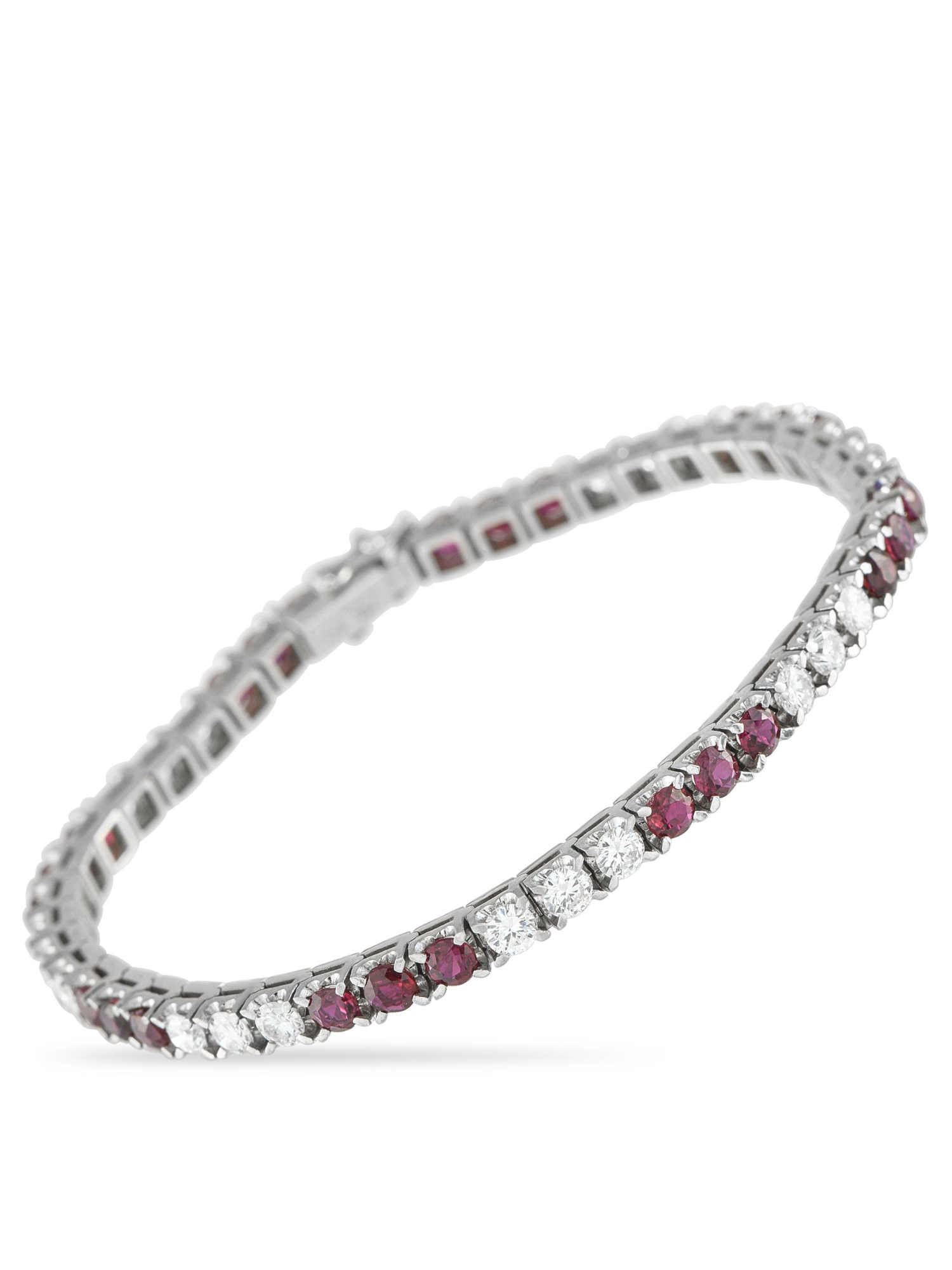 18K  GOLD 3.30CT DIAMOND AND RUBY BRACELET PIC-