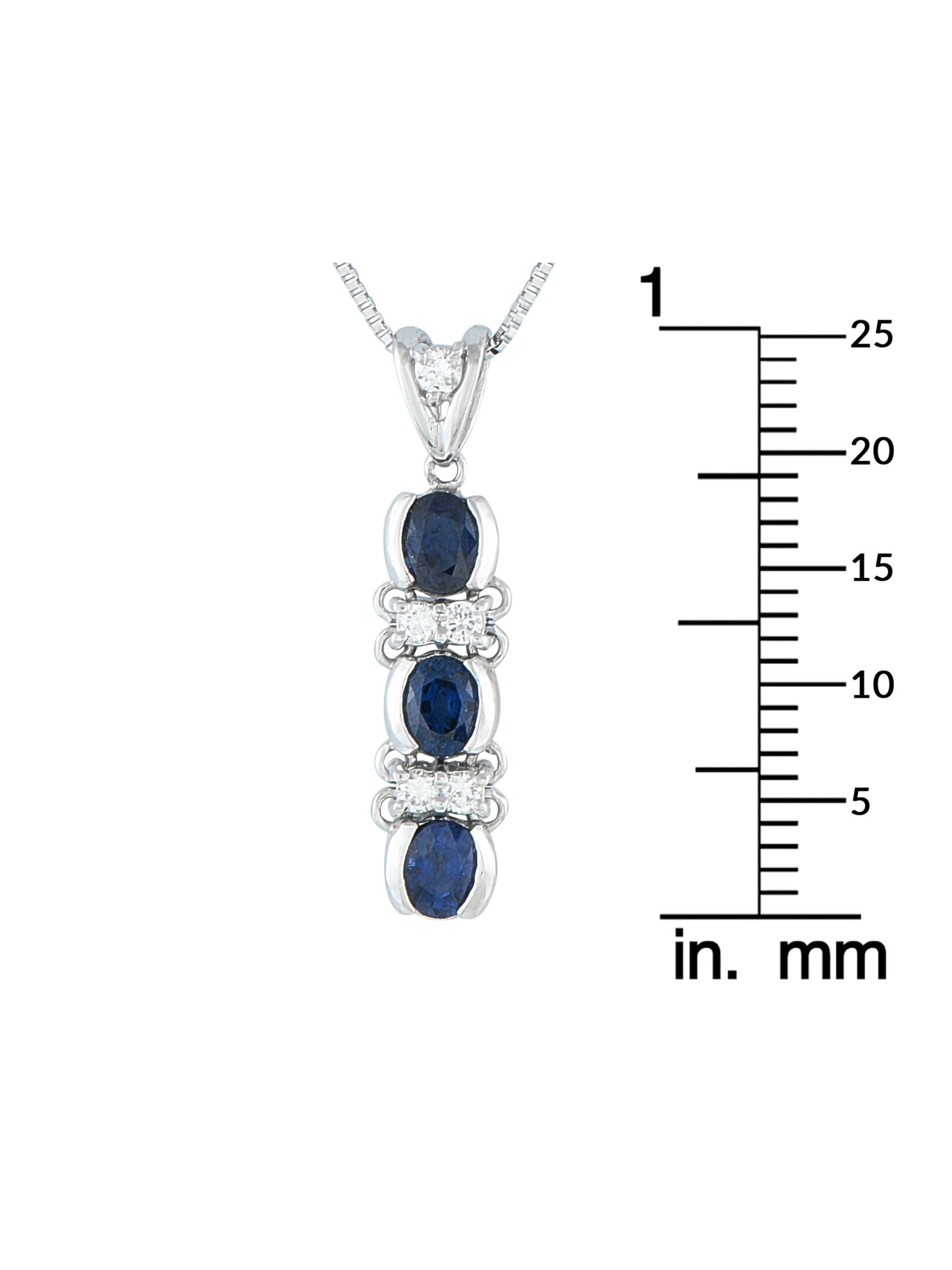 LB EXCLUSIVE PLATINUM 0.14CT DIAMOND AND SAPPHIRE NECKLACE PIC-3