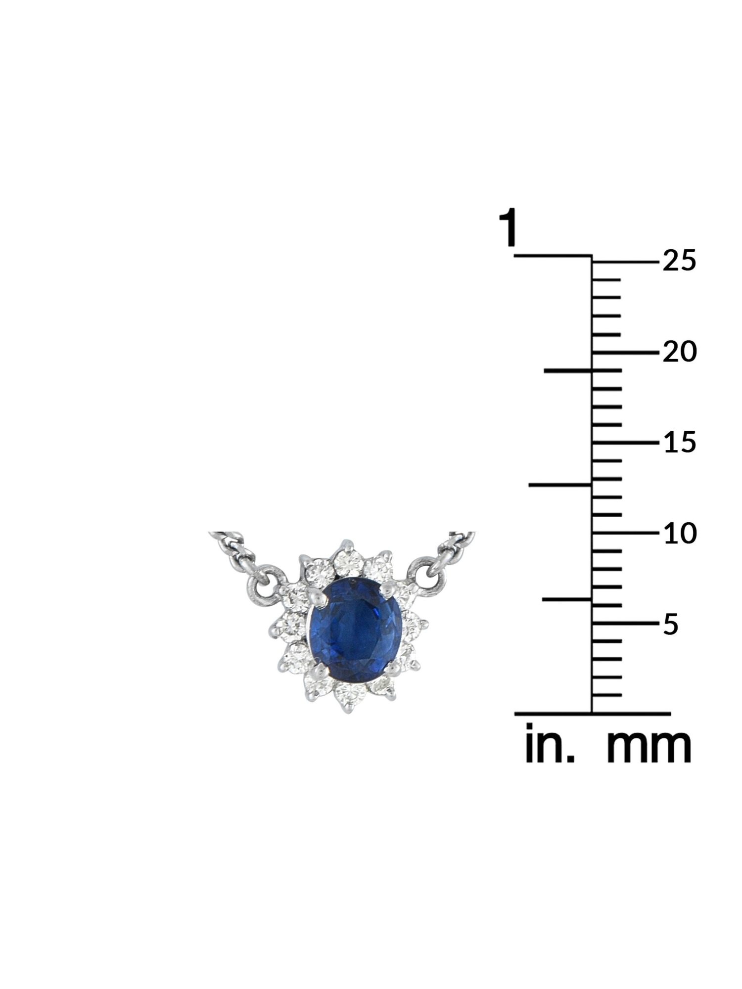 LB EXCLUSIVE PLATINUM 0.20CT DIAMOND AND SAPPHIRE NECKLACE PIC-3